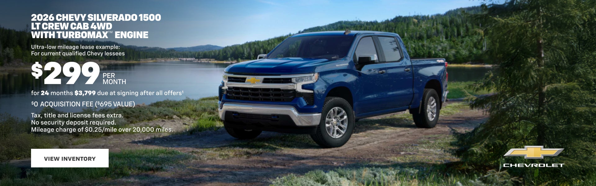 2026 Chevy Silverado 1500 LT Crew Cab 4WD with TurboMax Engine. Ultra-low mileage lease example f...